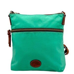 Dooney & Bourke Teal Nylon Double Zip Crossbody Bag